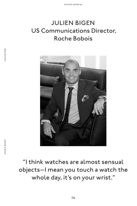 Timepiece Collector Julien Bigen Featured in Watch Journal